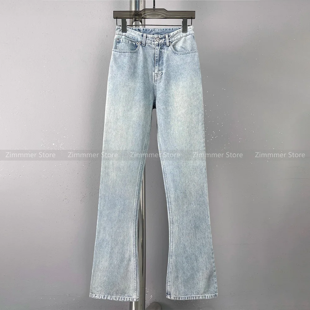 

2023 new niche micro flare jeans high waist wide leg trousers women
