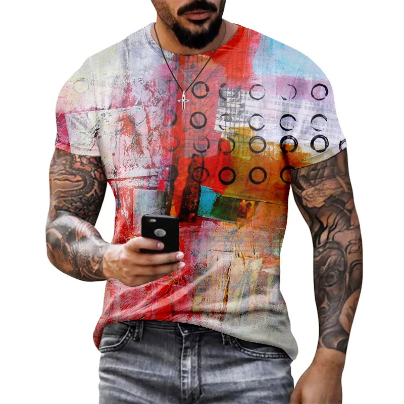 

Футболка мужская с коротким рукавом, Повседневная Удобная Свободная рубашка, с круглым вырезом, уличный тренд, лето