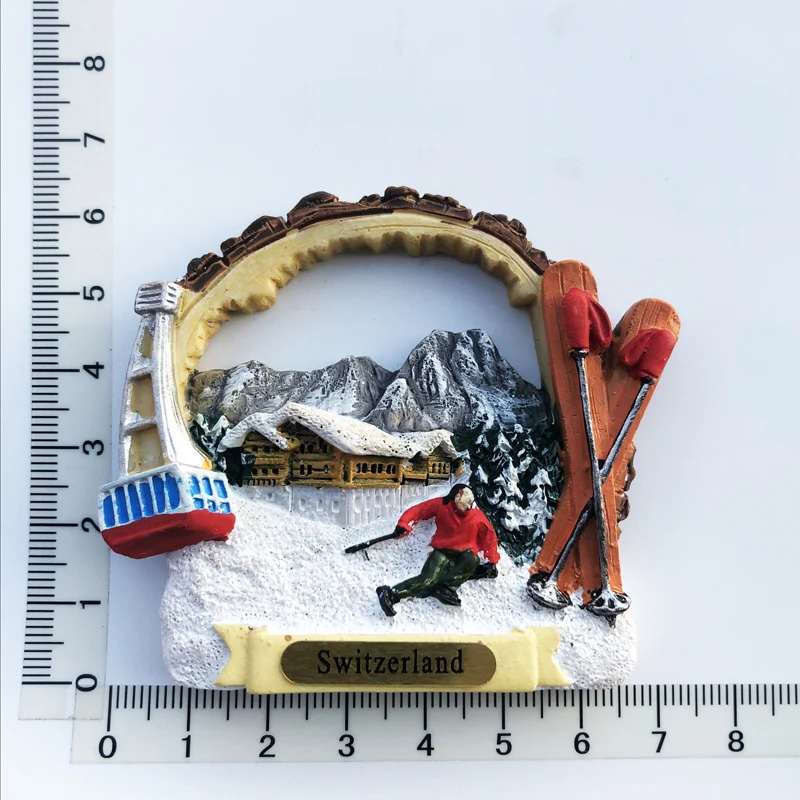 Швейцарский лыжный курорт дизайн магнит на холодильник подарок украшения из