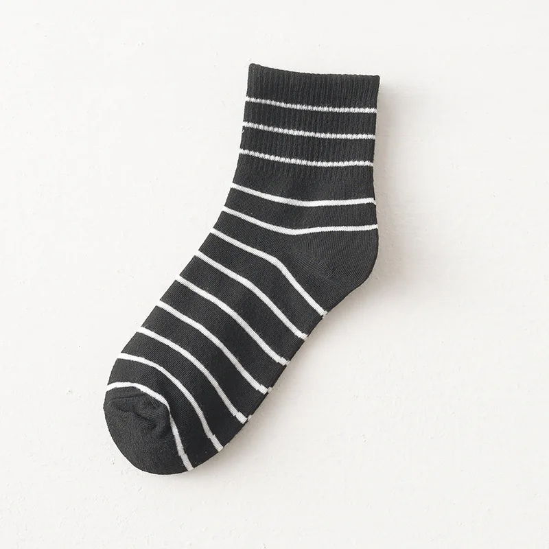 Retro Striped Socks Children's Women Medium Tube Socks Spring and Autumn Cotton Stockings Korean Cute Stockings Japanese Socken