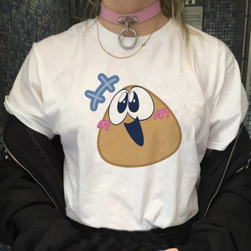 Женская смешная комиксная футболка Pou аниме одежда