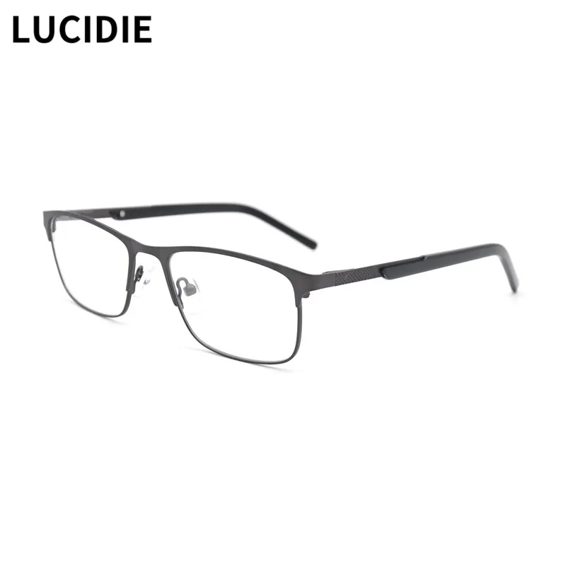 

LUCIDIE Retro Square Glasses Frame Women Men Business Designer Optical Myopia Metal Eyeglasses Frame Eyewear HG5838