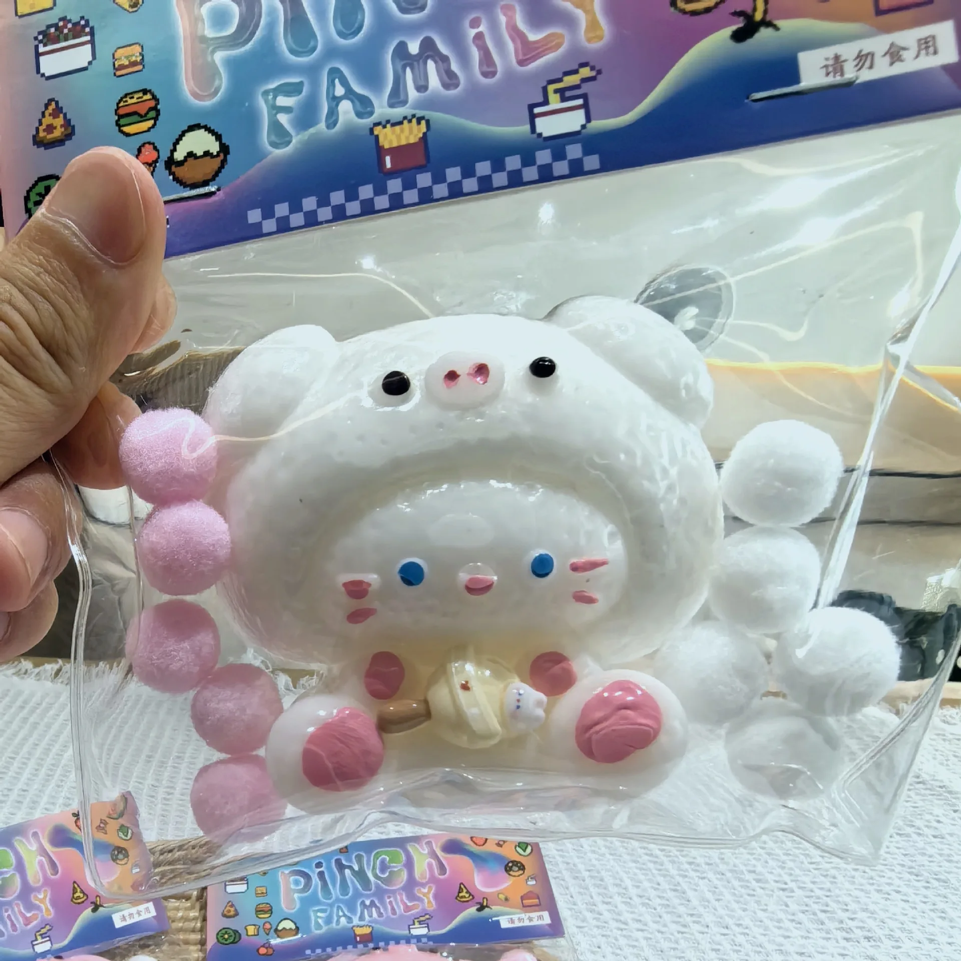 PINCH FAMILY мультяшный котенок щипцы игрушки детские сенсорные TPR липкие