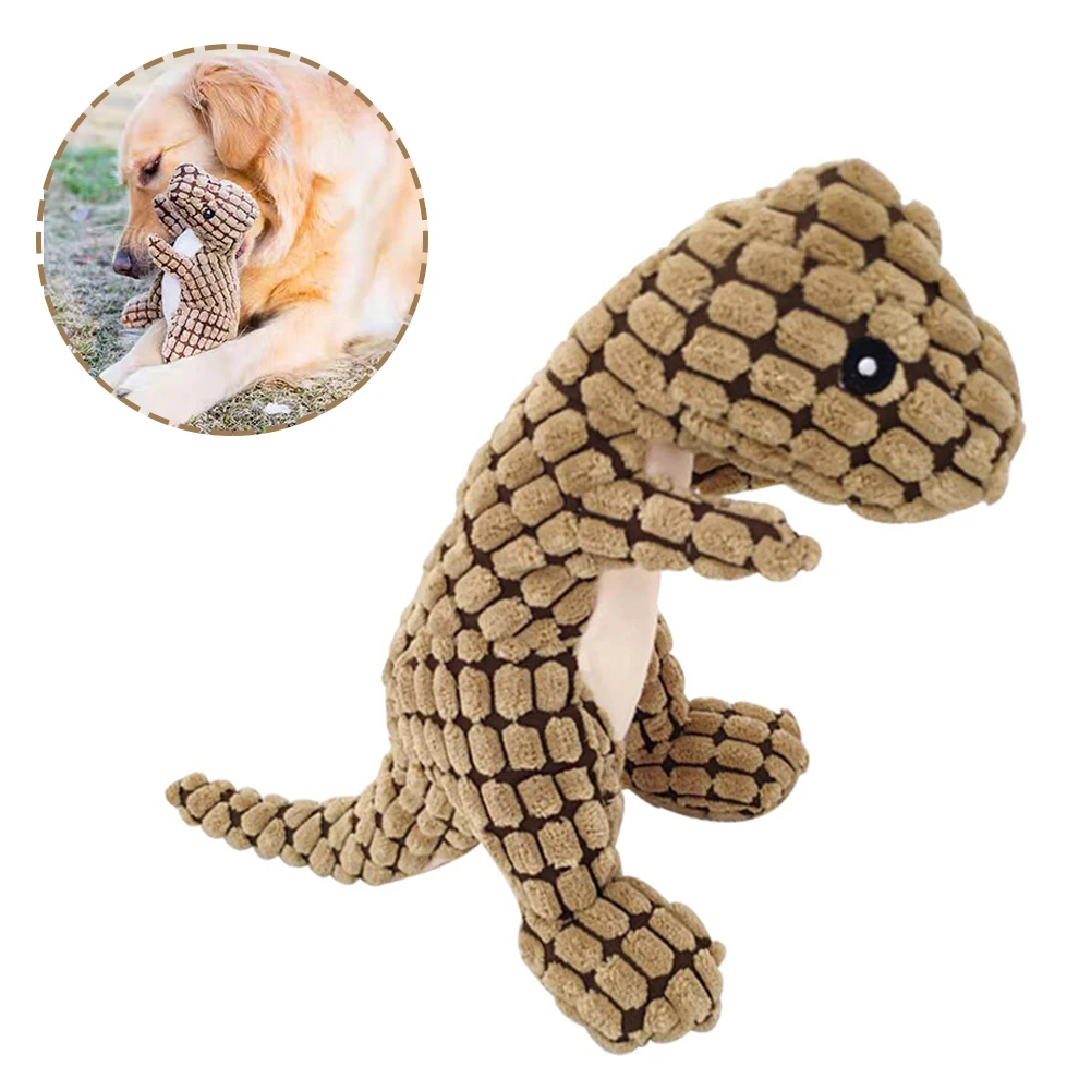 

Pet Supply Dinosaur Cute Soft Plush With Squeaker Stress Relief Knot Rope Indoor Teeth Cleaning Interactive Dog Chew Toy Fun