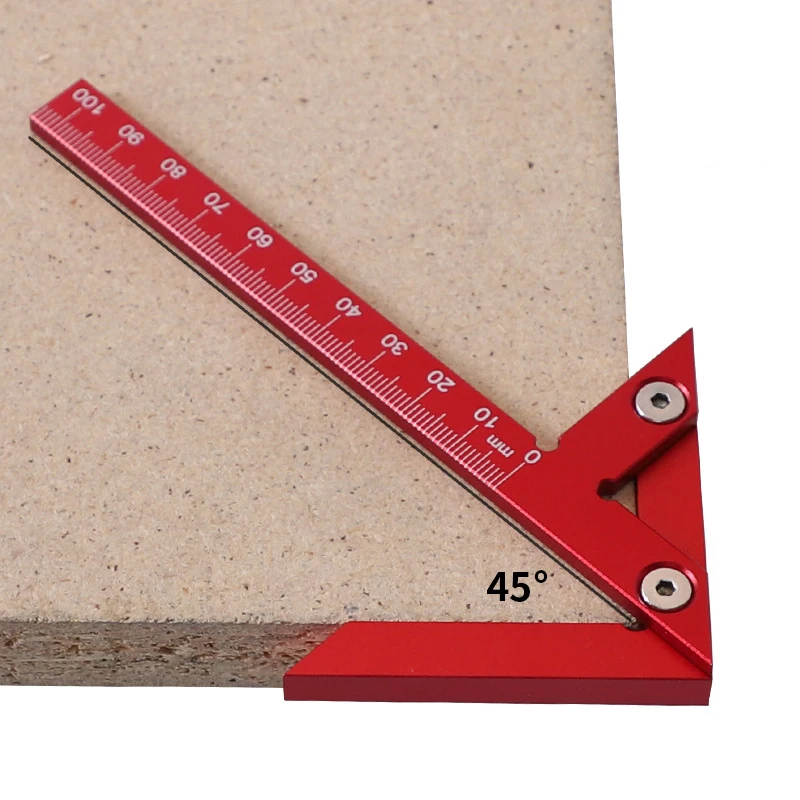 

45/90 Degree Right Angle Ruler Line Gauge Woodworking Center Scriber Square Protractor Wood Round Heart Ruler Gauge