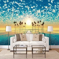 custom 3d wall murals wallpaper landscape for living room sunset seascape wall paper home decor sofa background wall covering