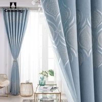 2022 modern curtains thicken jacquard blackout curtains for living room 85 shading rate heat insulation curtains for bedroom