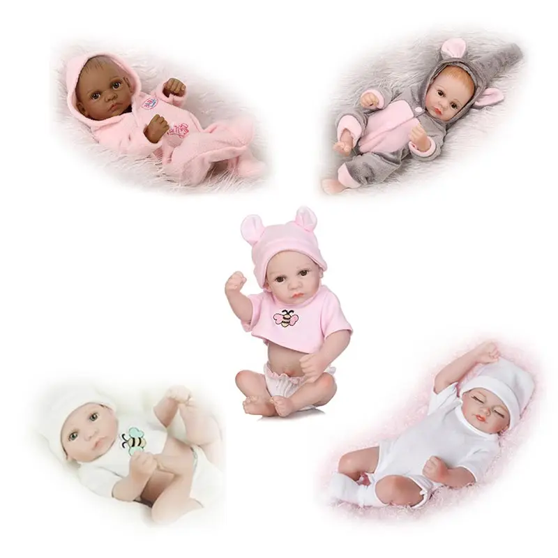 

26cm Mini Rebirth Doll Silicone Cute Toy Simulation Baby Doll Realistic Toddler Bonesetting Girl Limbs Can Move Children's Gifts
