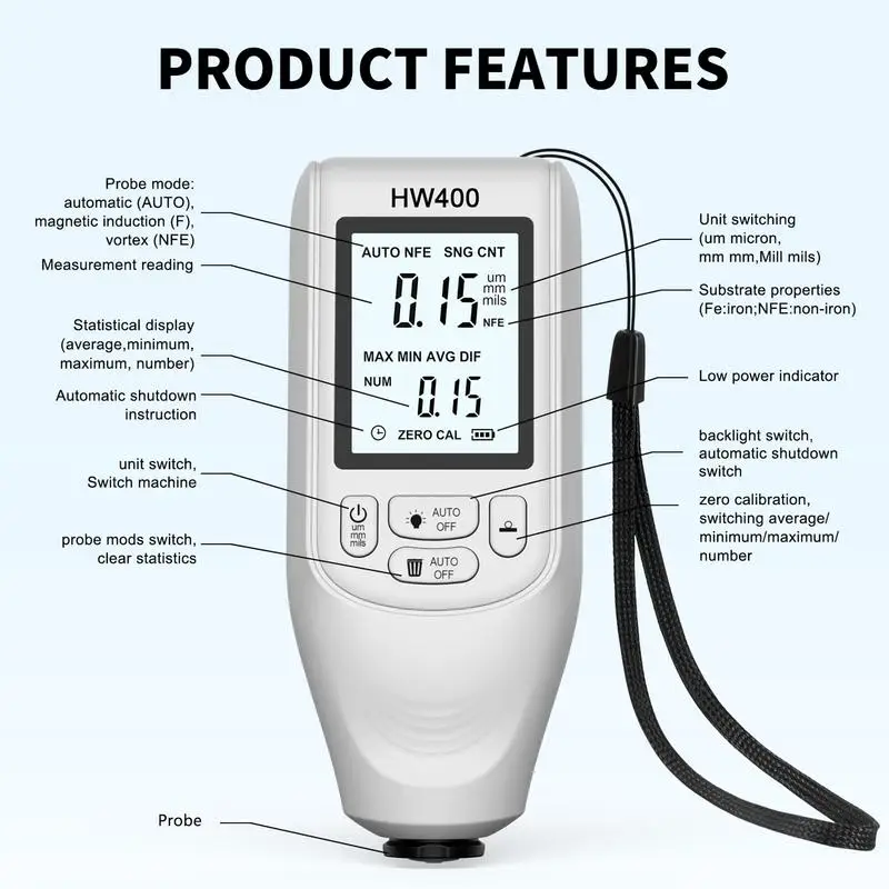 Профессиональный измеритель толщины лакокрасочного покрытия промышленный