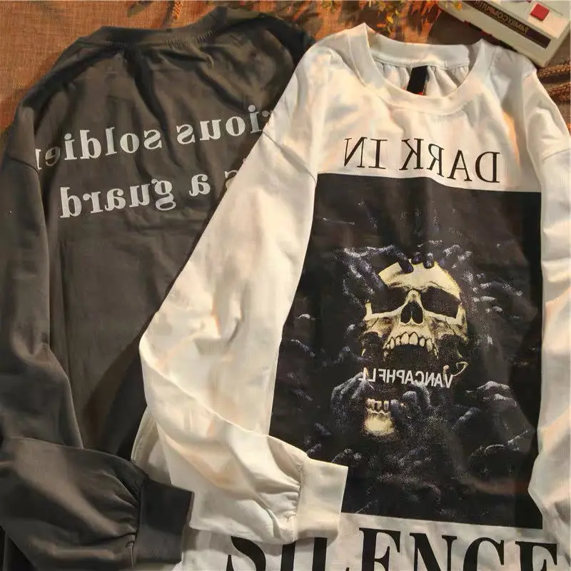 Толстовка женская оверсайз с длинным рукавом уличная одежда в готическом стиле