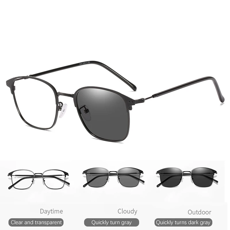 

Photochromic Anti Blue Light Glasses Men Women Round Optical Eyewear Frame Computer Glasses