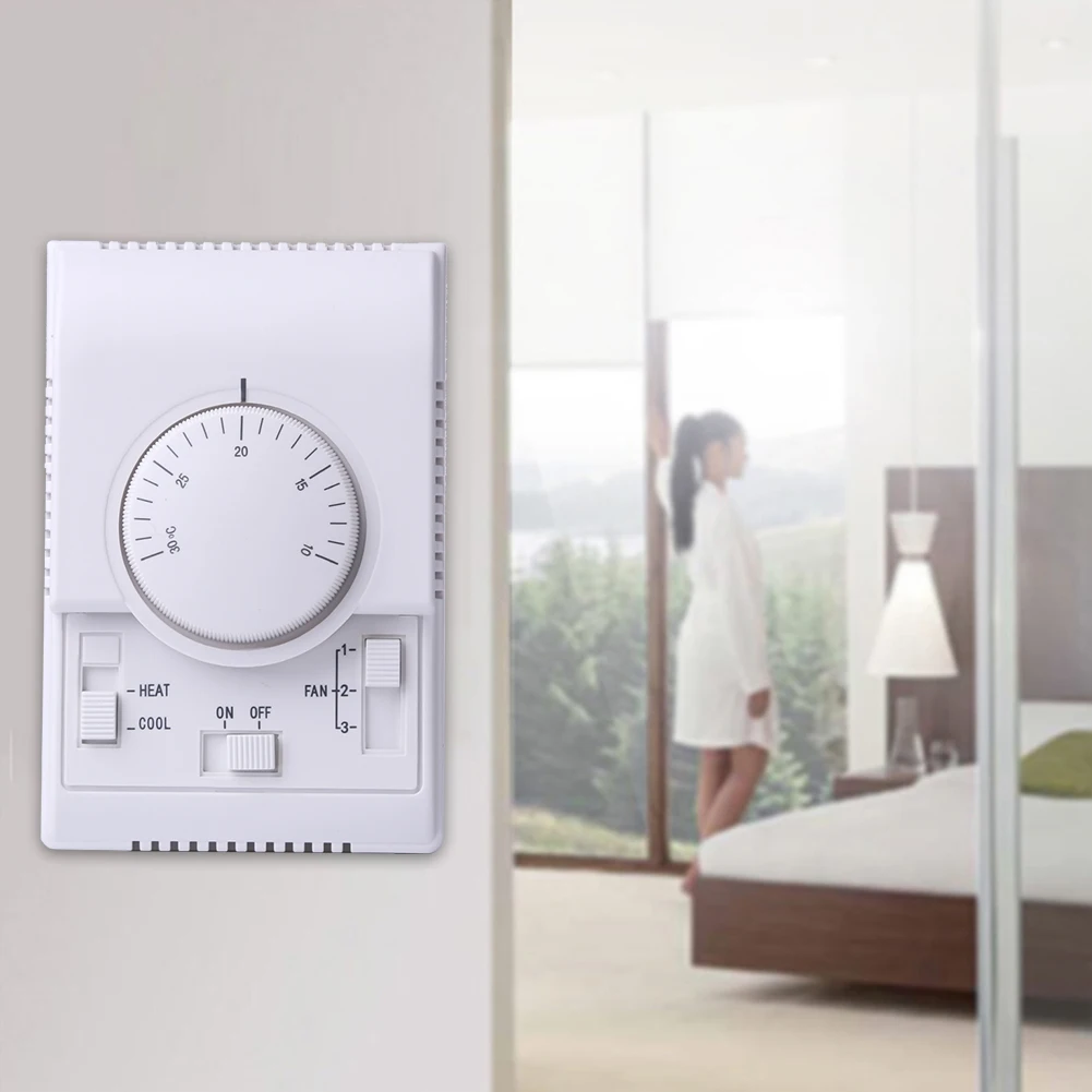 

Портативный регулятор температуры кондиционера, комнатный механический термостат для отопления и охлаждения