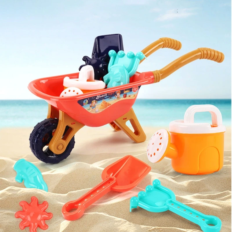 

6PCS Big Trolley Sand Toy Set Kids Beach Sand Toys Reusable Sandbox Toys for Toddlers Summer Beach Toys