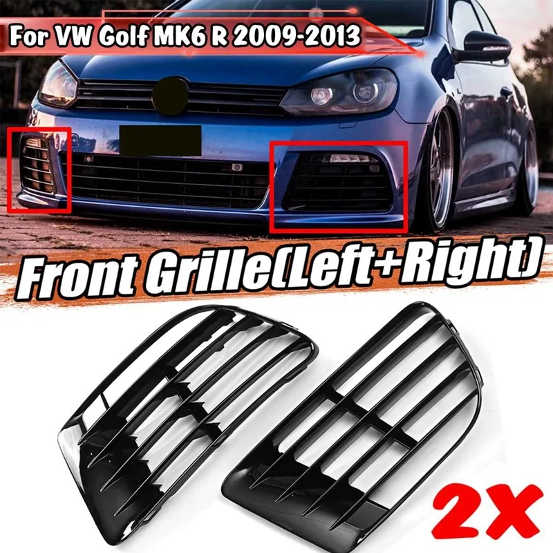 Für Golf MK6 R 2009-2013 R20 Look Nebel Licht Lower Bumper Grille Grill Abdeckung 5K0853665E 5K0853666E