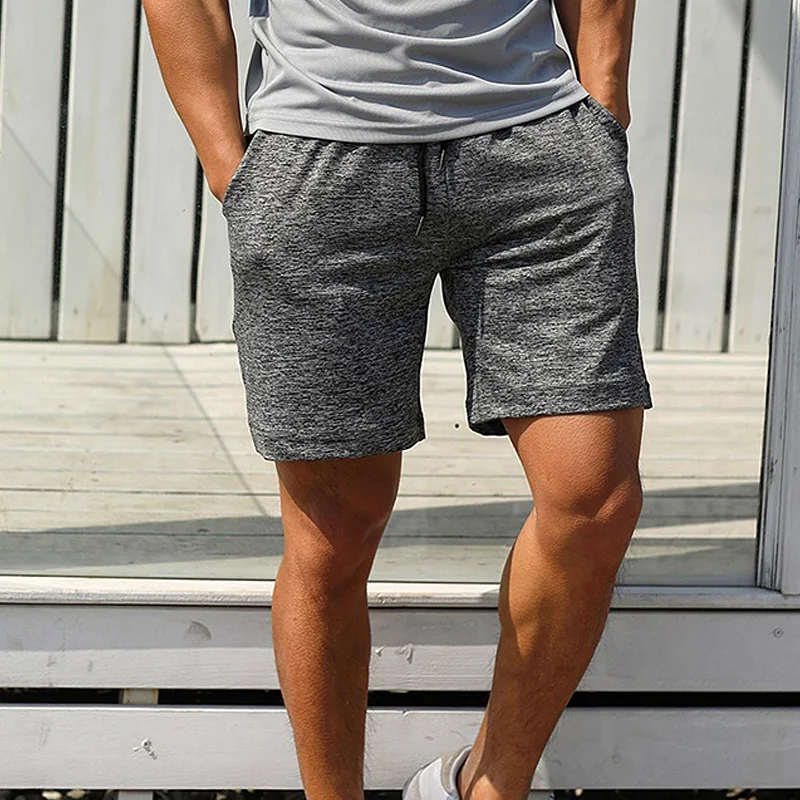 

Men Summer Quick Dry Beach Shorts Short Pants Sport Shorts Solid Color Elastic Waist Casual Drawstring Loose Sports Clothing