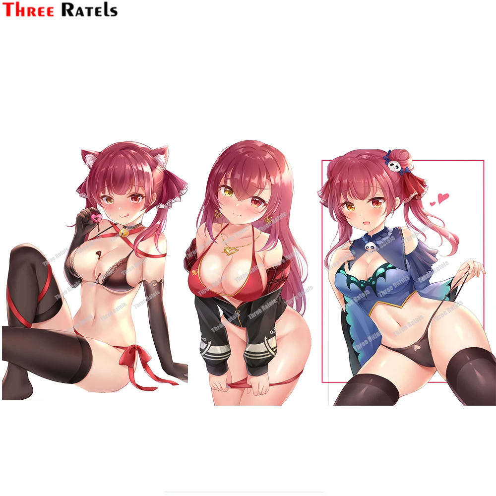 

Three Ratels D323 Sexy Anime Girl Houshou Marine Hololive Personalized Creative Scratch Stickers For Car Decor Auto Decals