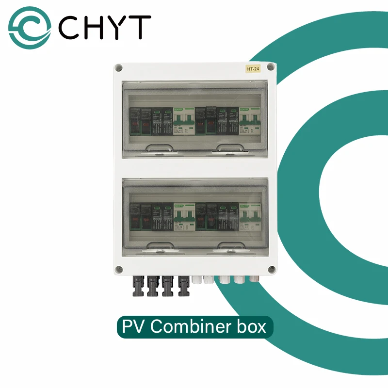 CHYT 600V 4 Input 4 Output 4 String Solar PV Array 2P Circuit Breaker 2P SPD HT Box Solar Photovoltaic Combiner Box