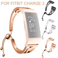 luxery wirst strap for fitbit charge 3 fashion bracelet replacement girls watchband classic stainless steel band wirststrap 10