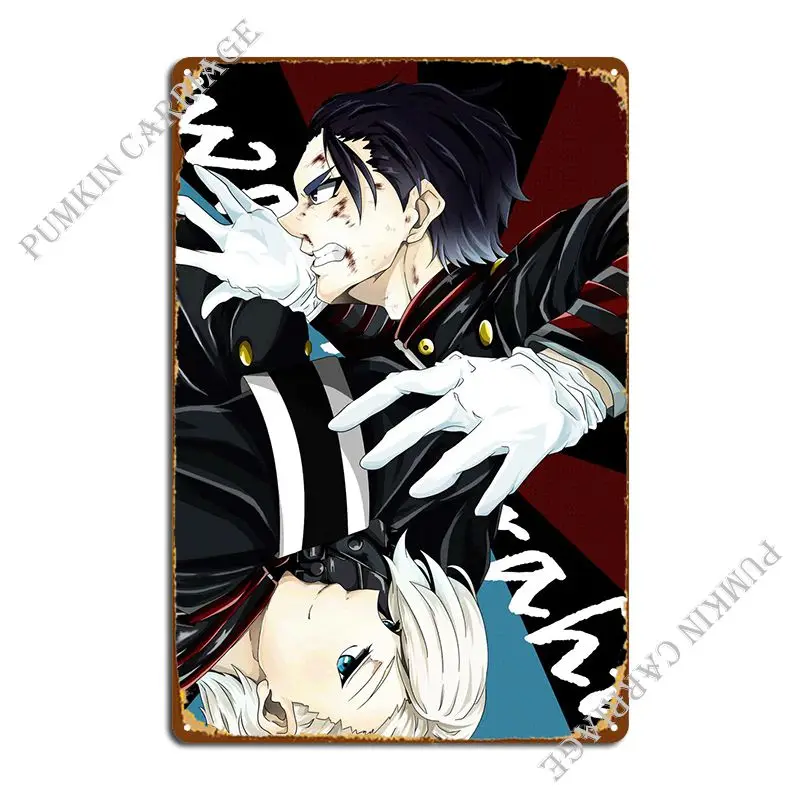 

Металлический знак косплэй костюм Guren Ichinose Mikaela, таблички заржавей, Декор стен клуба, жестяной знак, постер