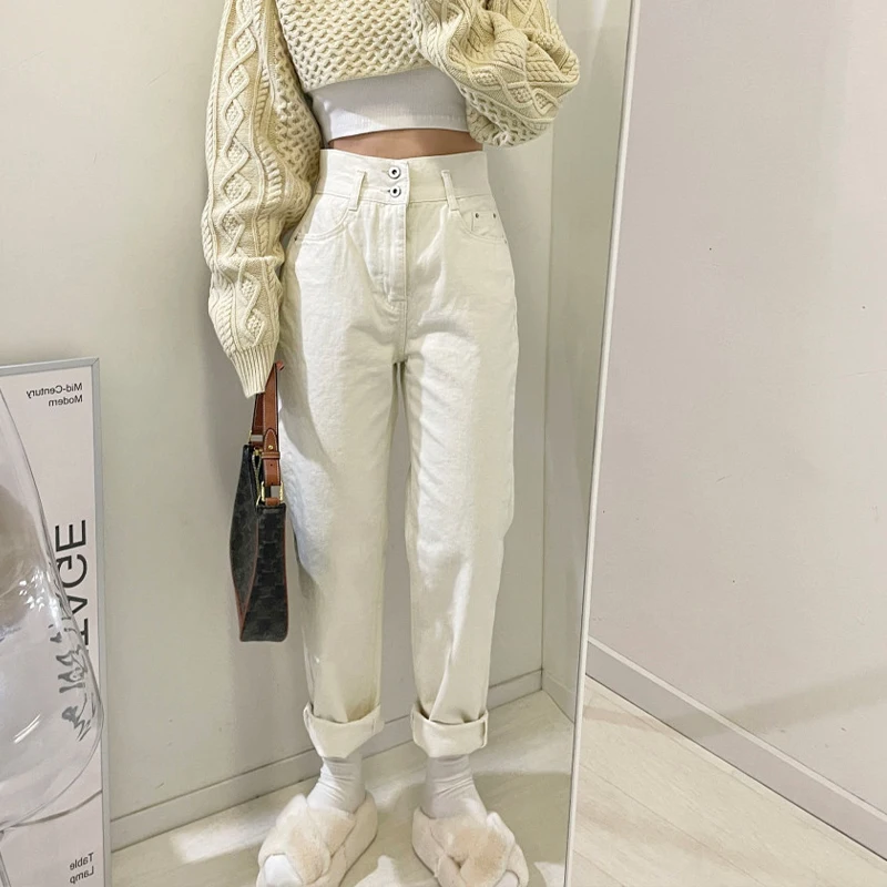 

Jeans for Women 2023 Vintage Straight Baggy High Waisted Jeans Korean Streetwear Casual Office Ladies Full Length Pants