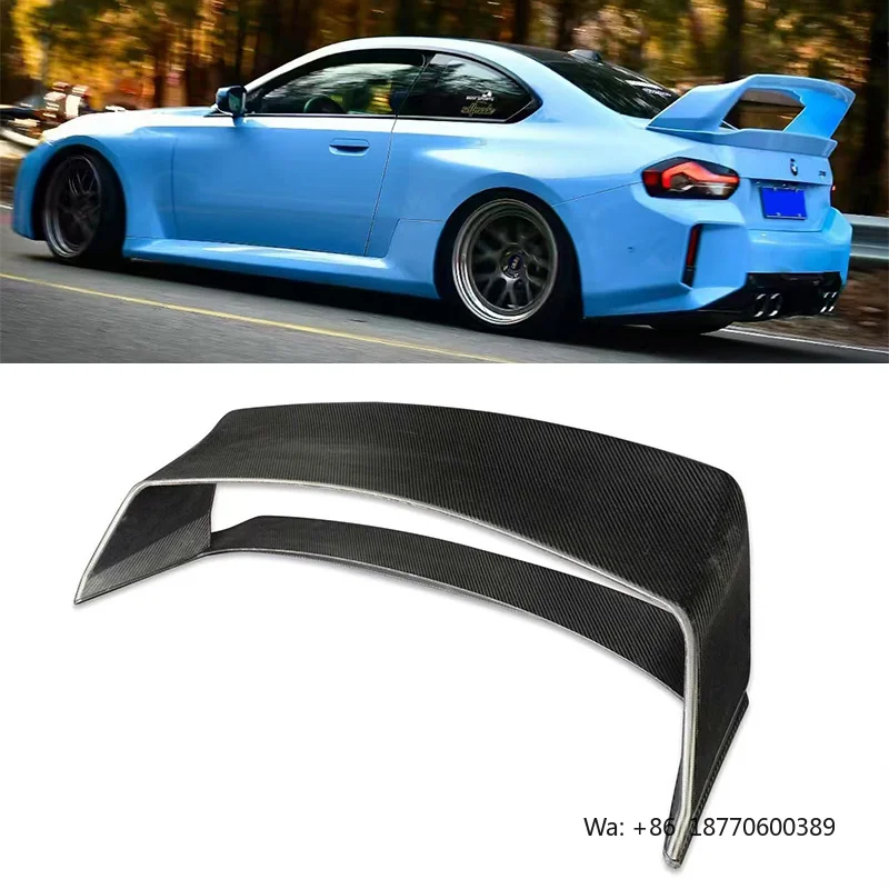 Фото Спойлер из сухого карбона для BMW M2 G87, легкий, в стиле Alpha N, высокое расположение на крыше №1