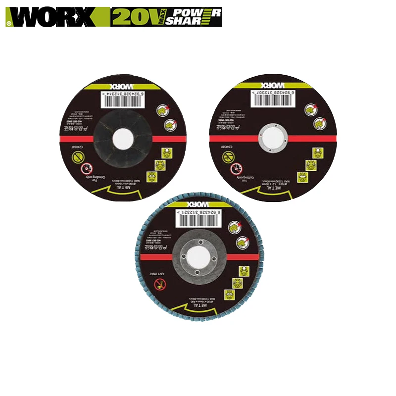 

Шлифовальный диск Worx 100x16 мм, шлифовальный диск, наждачная бумага для угловой шлифовальной машины, подходит для WU808 WX802, а также для других шли...