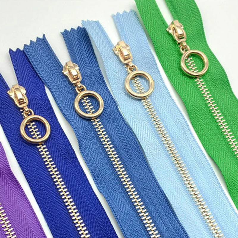 

1PC Slider Closed-end Metal Copper Teeth 15/20/30/40cm 3# Zippers For Bags Clothes Luggage Box Rose Gold