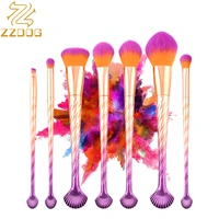 zzdog 57pcs cosmetics tools kit professional powder blush eye shadow blending foundation makeup brushes set shell handle new