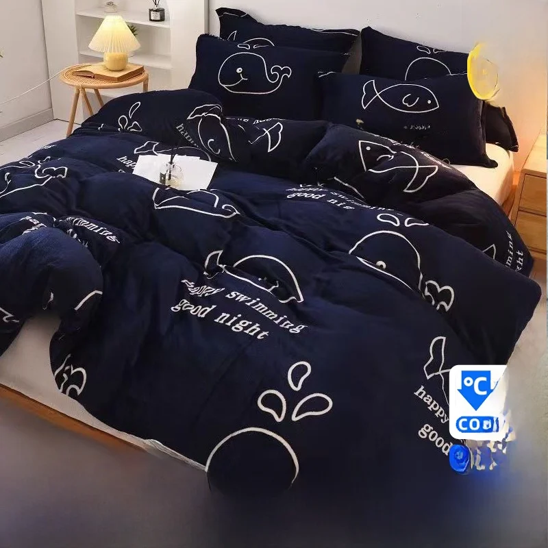 Class A Milk Velvet Quilt Cover Single Piece New Double-sided Plush 50 X200x230 Winter Fleece-lined Flannel Wint...