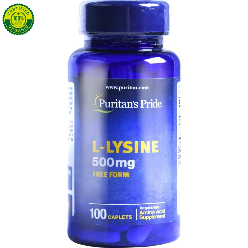 

American Puritan's Pride L-LYSINE 500 Mg FREE FORM 100 CAPLETsI Vegetarian Amino Acld Supplement, L-lysine Tablets