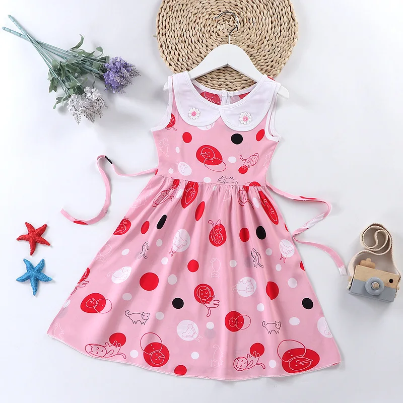 

3-10 Years Girls Dress 2022 Summer Sleeveless Bow Ball Gown Clothing Kids Baby Princess Dresses Children Clothes Promotion