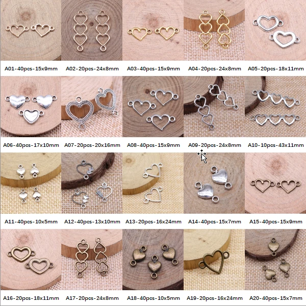 

New Arrival Hollow Peach Heart Connection Charms For Jewelry Making Gifts For Women