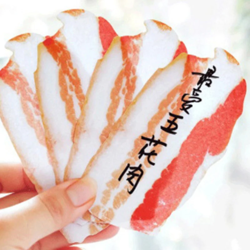50Pcs/set Novelty Funny Fish/Meat Memo Pads Cute Food Sticky Notes Planner Paper Sticker Refrigerator Stickers Home Decor - купить по