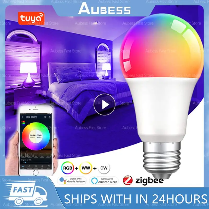 Tuya Zigbee3.0 E27 18W Smart Light Bulb Color Changing LED L
