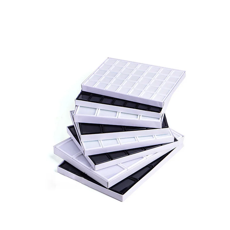 Wholesale Top Glass Diamond & Gemstone Display Case Opal Gem Stones Coin Beads Pendant Jewelry Storage Holder Plastic Box 12pcs