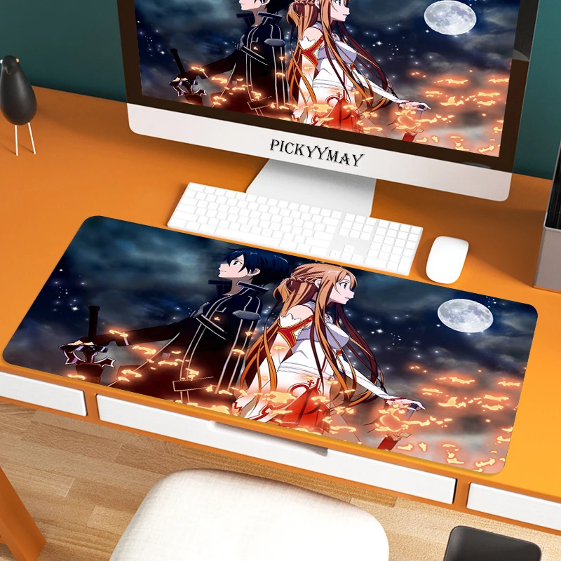 

Sword Art Online 80x30cm XL Lockedge Large Gaming Mouse Pad Computer Gamer CS GO Keyboard Mouse Mat Hyper Beast Desk Mousepad