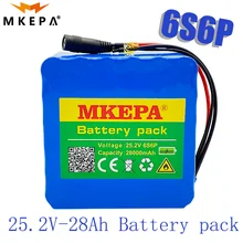 24v 28ah 6S6P lithium battery 25.2V 28000mAh li-ion battery for bicycle battery pack 350w e bike 250w motor