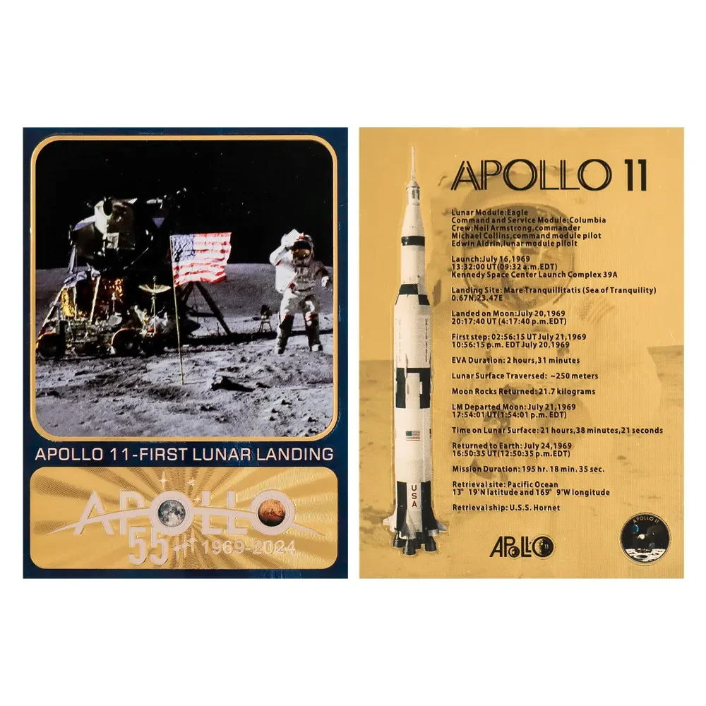 Пластиковая открытка с защитой от первого человека посадки Луны/w корпус дисплея