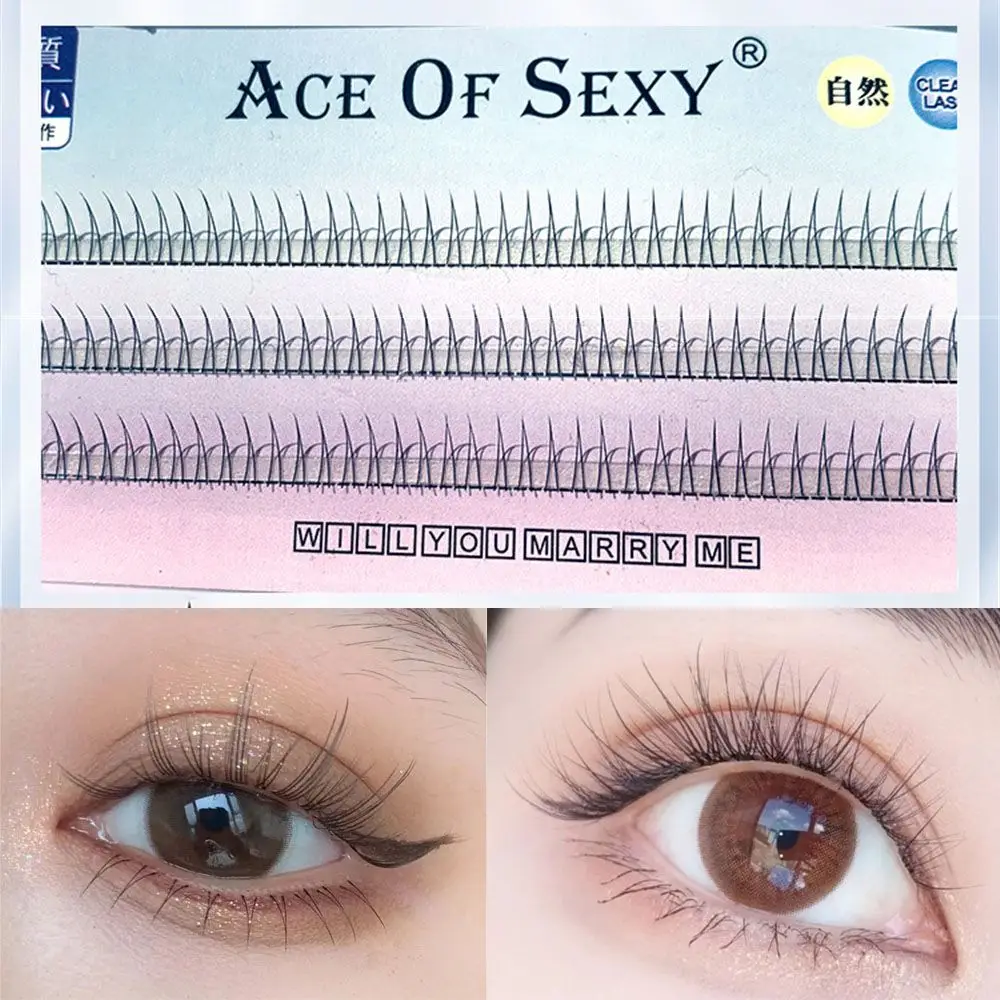 

Самоклеящаяся натуральная длинная кудрявая V-образная форма для наращивания накладных ресниц ручной работы, индивидуальный кластер