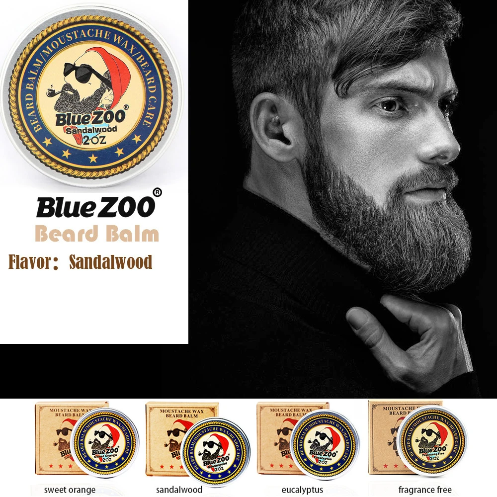 60g Men's Beard Wax Professional Mustache Ointment Beard Oil for Men Natural Herbs Cream Conditioner Styling Hair Care Balm