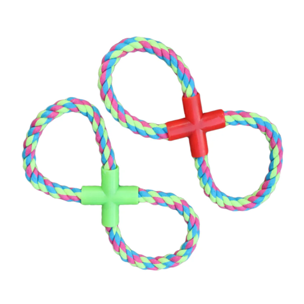 

2pcs Pet Chew Toys Safe 8-Shaped Training Cotton Ropes Molar Tooth Toy for Medium and Large Dogs