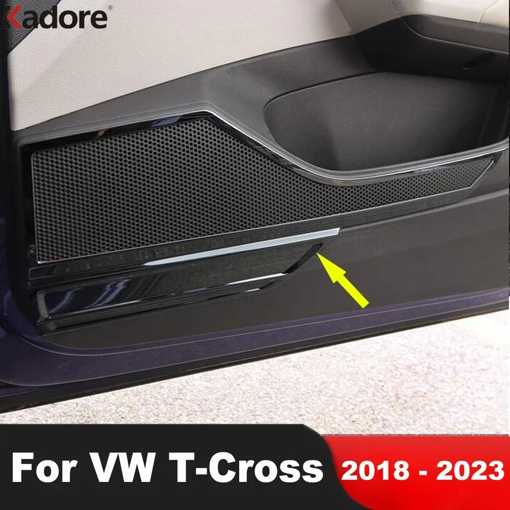 Фото Для Volkswagen VW T-cross Tcross 2018-2021 2022 2023, стальная внутренняя дверь автомобиля, крышка аудиодинамика, накладка, рамка громкоговорителя, аксессуары №1