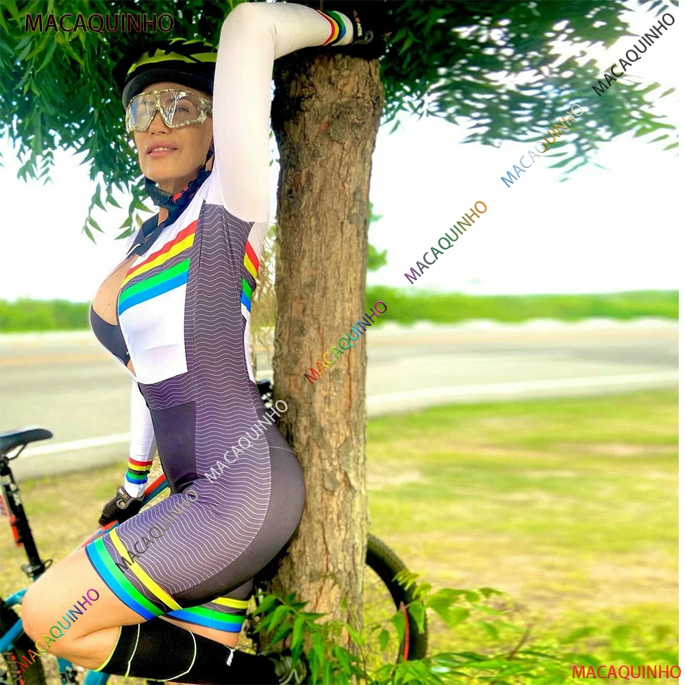 

Women's Long Sleeve Cycling Overalls Brazil 2022 Promotion Bicycle Triathlon Blue Jumpsuit