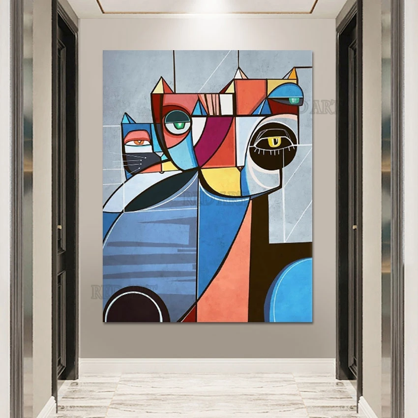 

Красочная мультяшная абстрактная картина Chidlren спальня настенный декор плакат Пикассо масляная живопись ударный холст фрески настенное искусство