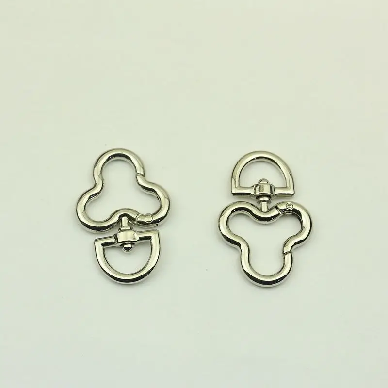 20Pcs 14mm Metal Floral Buckles Bag Handbag Strap Clip Hook Keyring Dog Collar Swivel Trigger Clasp DIY Hardware Accessories