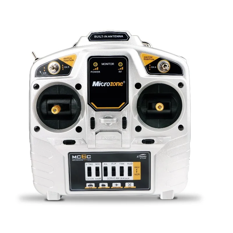 

Microzone Mc6c 2.4G 6CH 800M Remote Controller Transmitter MC7RB Receiver For Rc Airplane Drone Multirotor Helicopter Car Boat