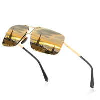 oversized square rimless polarized mirror sunglasses brown grey lenses driving outdoors sun glasses