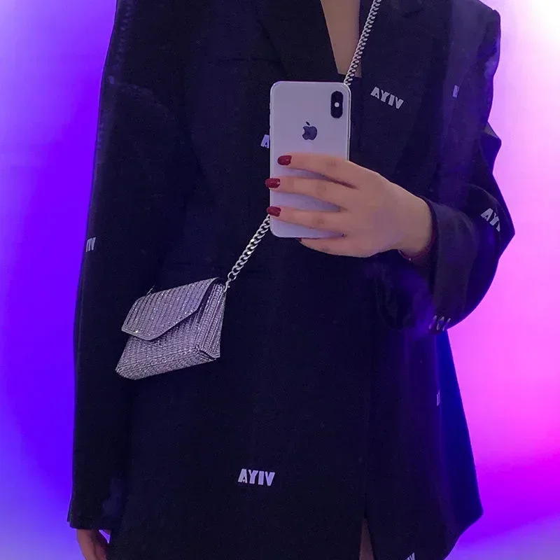 Женская Блестящая Сумка Через Плечо С Цепочкой Мини-клатч Вечерняя