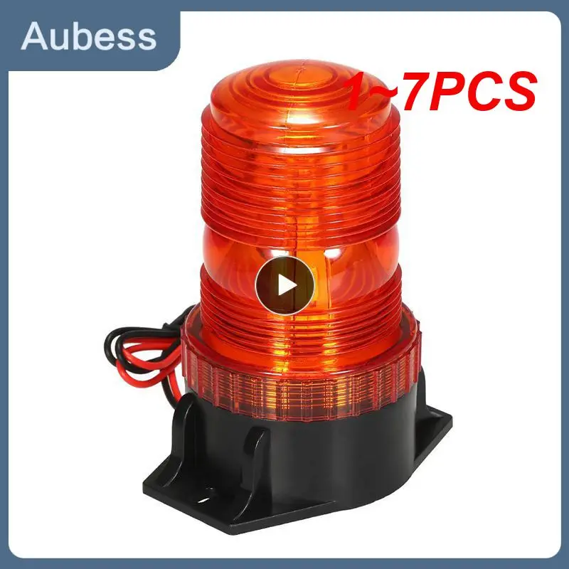 

1~7PCS Indicator High Dome Amber LED Flashing Lamp Car Trucks Rotating Strobe Signal Warning Lights Rolling Emergency Beacon