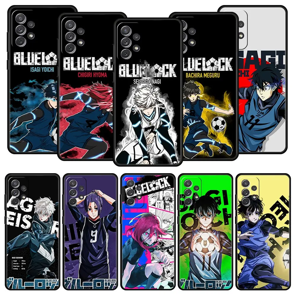 

Blue Lock Phone Case For Samsung Galaxy A13 A51 A71 A41 A31 A21S A11 A01 A03S A12 A32 A52 A22 A23 A33 A53 A73 5G Soft Cover